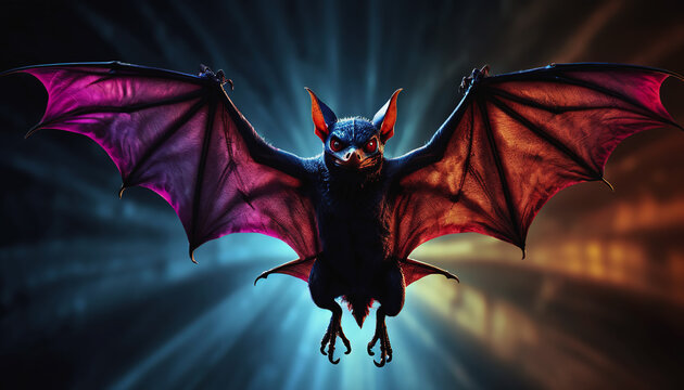International Bat Night. a bat in flight. A formidable bat. The terrible bat