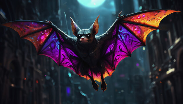 International Bat Night. a bat in flight. A formidable bat. The terrible bat