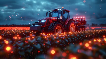 Smart farm concept utilizing digital technology in agriculture AI data analysis icons enhancing efficiency in futuristic agriculture digitized eco friendly and sustainable harvesting concept