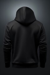 black hoodie mockup back views, shape of the hoodie without body