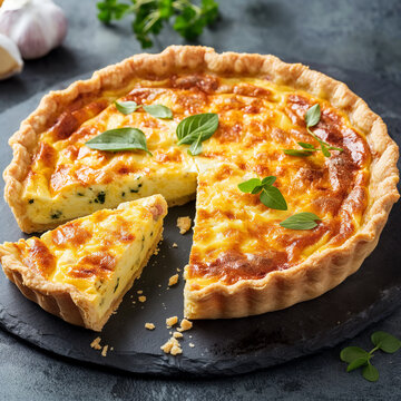 Sliced quiche