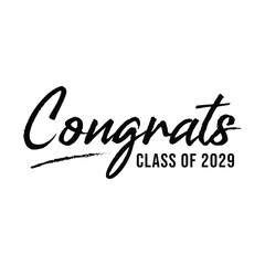 Congratulations Class of 2029 text vector, congrats class of 2029 typography	