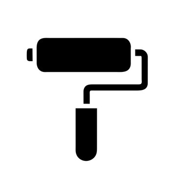 recommend clip art: Paint roller icon in black silhouette vector illustration