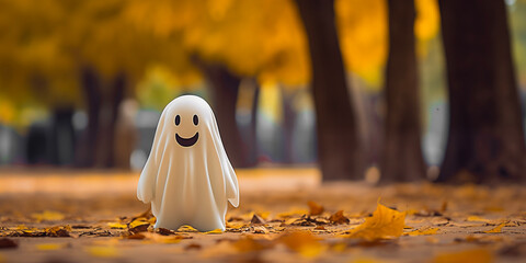 Halloween ghost. Happy Halloween background. Scary Lantern. All saints day. Day of Death.