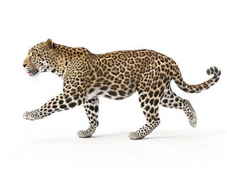 leopard on white background