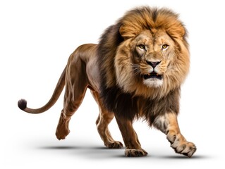 african lion on white background
