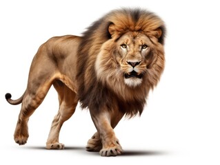 Naklejka premium african lion on white background