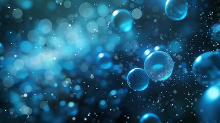 abstract bubbles blurred blue background