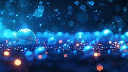 abstract bubbles blurred blue background