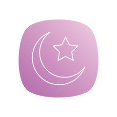 Crescent And Star vector icon