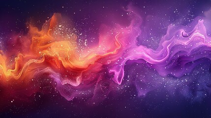   A purple-orange abstract background with a space in the center and stars in the middle of that space