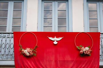 Decoração para a Festa do Divino Espírito Santo em Paraty, no Rio de Janeiro. Celebração