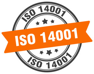 iso 14001 stamp. iso 14001 label on transparent background. round sign