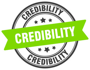 credibility stamp. credibility label on transparent background. round sign