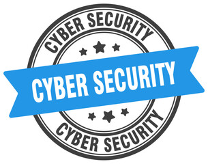 cyber security stamp. cyber security label on transparent background. round sign