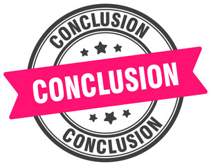 conclusion stamp. conclusion label on transparent background. round sign