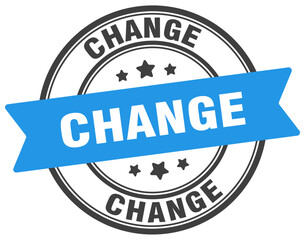 change stamp. change label on transparent background. round sign