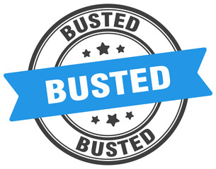 busted stamp. busted label on transparent background. round sign