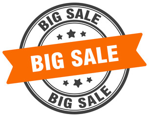 Fototapeta premium big sale stamp. big sale label on transparent background. round sign