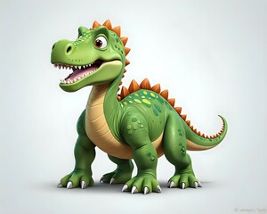 Obraz premium green dinosaur cartoon