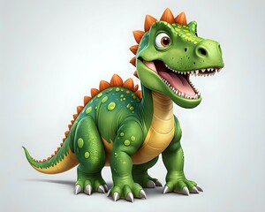 Obraz premium green dinosaur cartoon