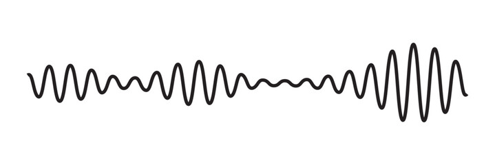 Radio Wave icon. Monochrome simple sound wave on transparent background. Vector sound wave icon. Music player sound bar. Record interface. Equalizer icon with soundwave line. used for mobile phone.