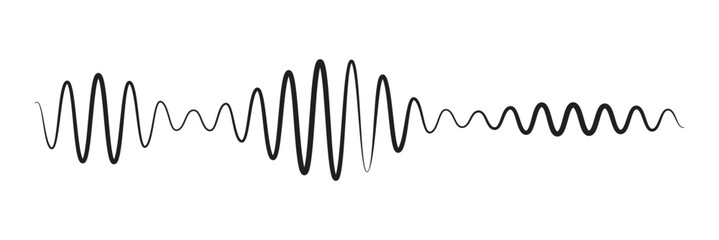 Radio Wave icon. Monochrome simple sound wave on transparent background. Vector sound wave icon. Music player sound bar. Record interface. Equalizer icon with soundwave line. used for mobile phone.