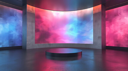 Fototapeta premium Television studio, virtual studio set. ideal for green screen compositing.