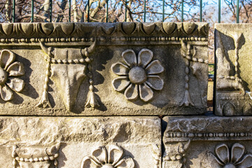 detail of the stone ancient artifact 