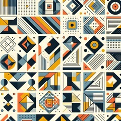 Obraz premium geometric pattern using only 3 colours simple repeatable pattern 2d