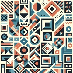 geometric pattern using only 3 colours simple repeatable pattern 2d