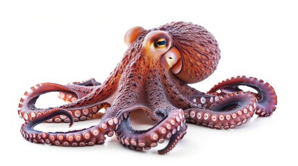 isolated octopus on white background highquality animal photo