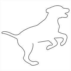 Continuous single line drawing of a dog dog single line drawing vector illustration