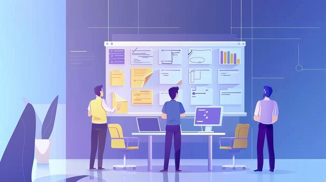 project managers defining scope objectives and requirements effective project planning and management concept illustration