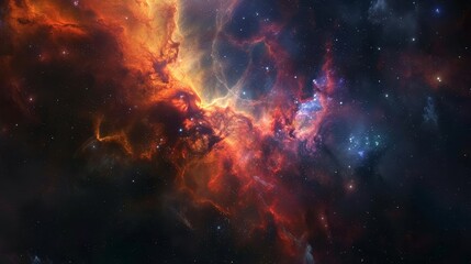 radiant cosmic nebula swirling colorful gas clouds and bright stars in deep space aigenerated illustration