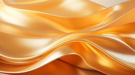 A gold fabric with a wave pattern. The fabric is very shiny and looks very luxurious