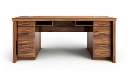 hyperrealistic computer desk isolated on white background office furniture png file