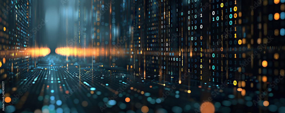Poster digital background perfect for tech processes, neural networks, artificial intelligence, data transf