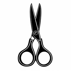A pair of scissors with a black handle and a black blade