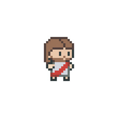 Obraz premium Jesus character, pixel art drawing