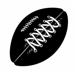 A black and white football with white laces