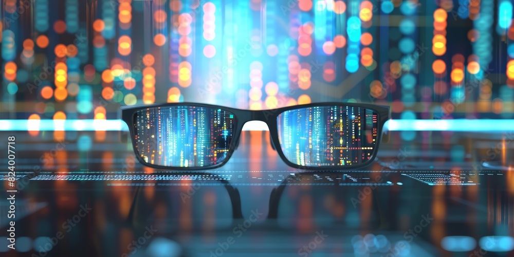 Poster Code Reflections in Glasses: A Modern Representation of Software Development and Digital Innovation, Generative AI