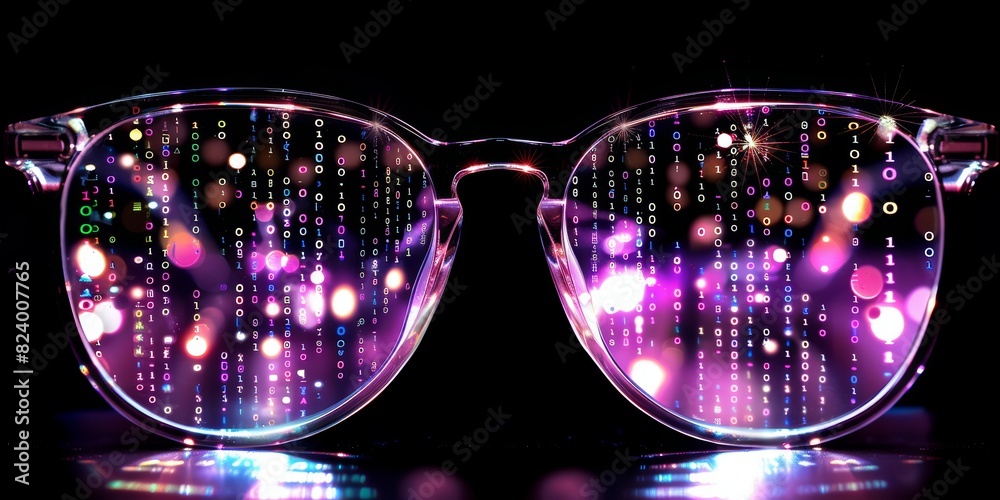 Poster Code Reflections in Glasses: A Modern Representation of Software Development and Digital Innovation, Generative AI