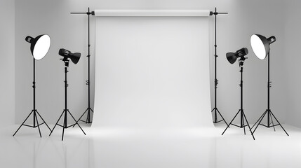 Studio for photo shoots with a white background