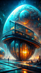 a futuristic institute on the planet mercury