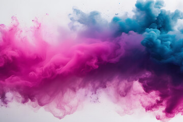 Dynamic design elements: colorful, blurry fog waves, powder explosions on white, perfect for sound, music, tech, or science themes.