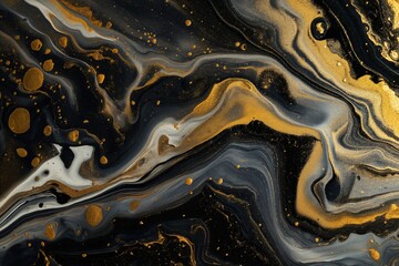 A gold and black swirl pattern with gold specks