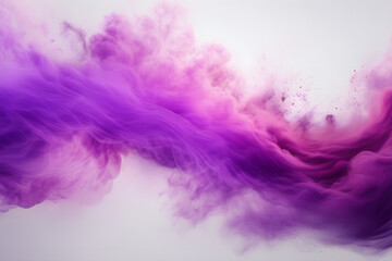 Fototapeta premium Dynamic design elements: colorful, blurry fog waves, powder explosions on white, perfect for sound, music, tech, or science themes.