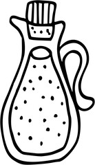 Ingredients for making Sauce Pasta Bolognese. Doodle style. Vector graphics. Olive oil