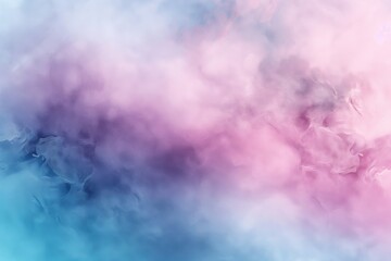 A colorful, abstract painting of a cloud with a pink and blue hue